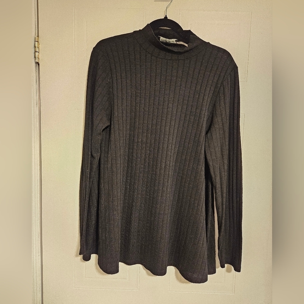 Womans Large black long sleeve top Ivanka Trump oversized mock neck